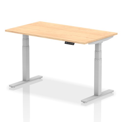 Rectangular Desks Dynamic Air 1400 x 800mm Height Adjustable Desk Maple Top Silver Leg HA01014