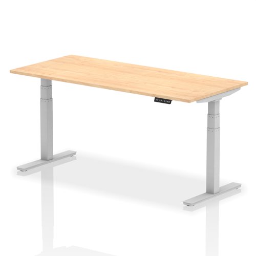 Rectangular Desks Dynamic Air 1800 x 800mm Height Adjustable Desk Maple Top Silver Leg HA01016