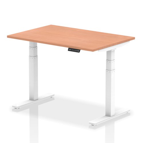 Rectangular Desks Dynamic Air 1200 x 800mm Height Adjustable Desk Beech Top White Leg HA01021