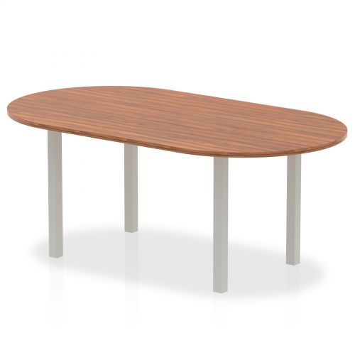Boardroom / Meeting Dynamic Impulse 1800mm Boardroom Table Walnut Top Silver Post Leg I000143