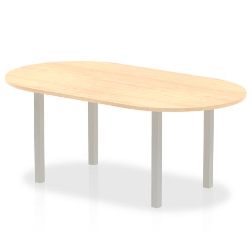 Boardroom / Meeting Dynamic Impulse 1800mm Boardroom Table Maple Top Silver Post Leg I000263