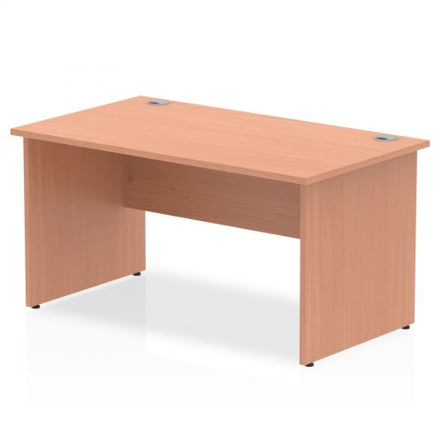 Rectangular Desks Impulse 1400 x 800mm Straight Desk Beech Top Panel End Leg I000372
