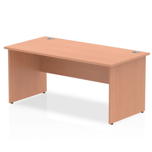 Rectangular Desks Impulse 1600 x 800mm Straight Desk Beech Top Panel End Leg I000373
