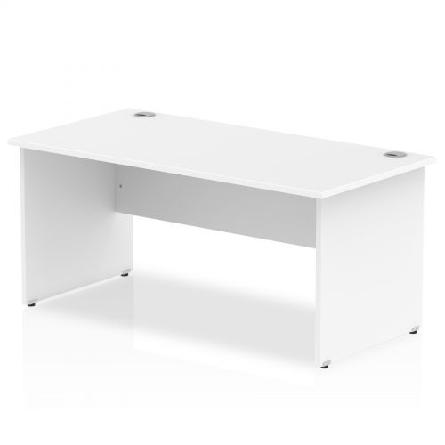 Rectangular Desks Impulse 1800 x 800mm Straight Desk White Top Panel End Leg I000396