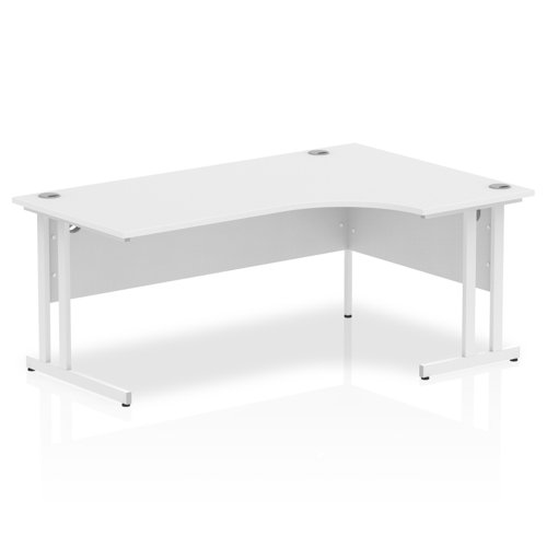 Impulse Contract Right Hand Crescent Cantilever Desk W1800 x D1200 x H730mm White Finish/​White Frame - I002395