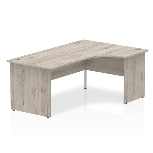 Impulse 1800mm Right Crescent Desk Grey Oak Top Panel End Leg I003140