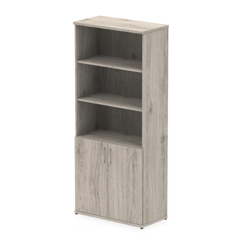Impulse 2000mm Open Shelves Cupboard Grey Oak I003240