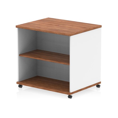Impulse 600mm Deep Mobile Bookcase Walnut and White Impulse 600mm Deep Mobile Bookcase Walnut and White