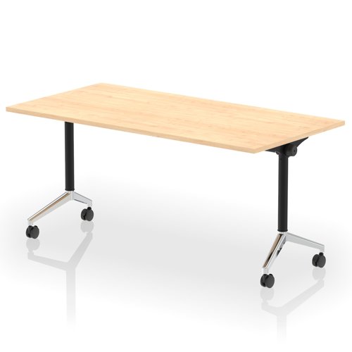 Impulse Plus Flip Top 1600mm Rectangular Table With Chrome Foot Maple Top Impulse Plus Flip Top 1600mm Rectangular Table With Chrome Foot Maple Top