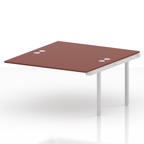 Impulse Bench B2B Ext Kit 1400 White Frame Office Bench Desk Brick Red