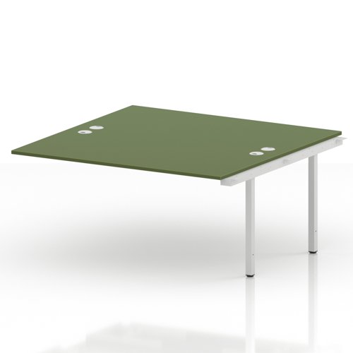 Impulse Bench B2B Ext Kit 1600 White Frame Office Bench Desk Moss Green
