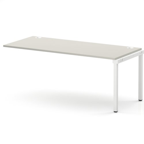 Impulse Bench Single Row Ext Kit 1800 White Frame Office Bench Desk Dove Grey
