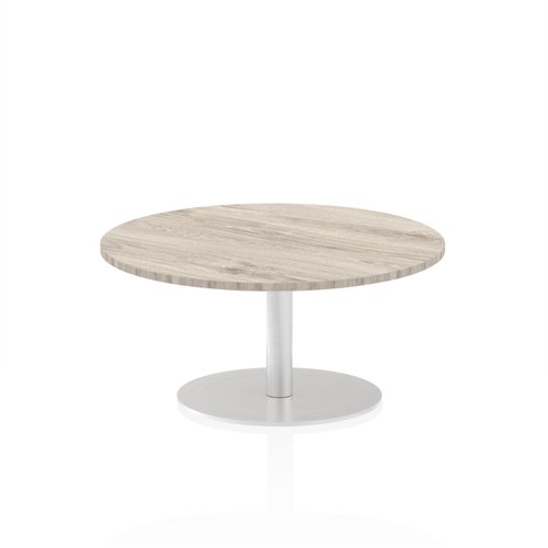 Reception Dynamic Italia 1000mm Poseur Round Table Grey Oak Top 475mm High Leg ITL0141