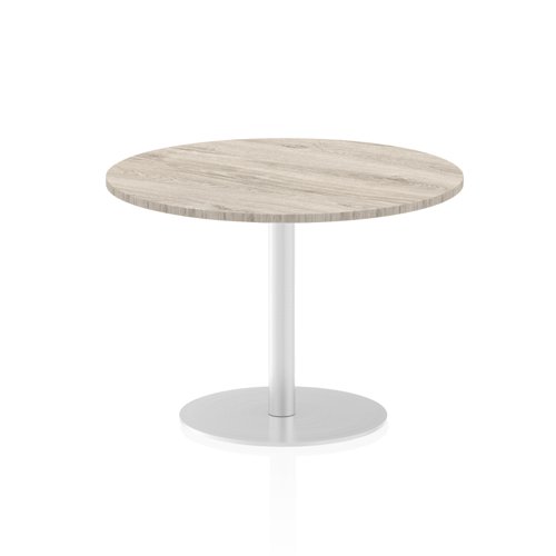 Reception Dynamic Italia 1000mm Poseur Round Table Grey Oak Top 725mm High Leg ITL0147
