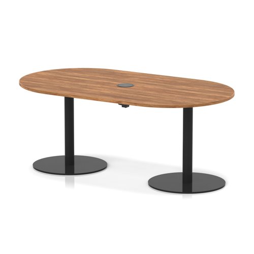 Italia Volta 1800mm Poseur Boardroom Table With Pop-up Power Module Walnut Top 720mm High Black Leg Italia Volta 1800mm Poseur Boardroom Table With Pop-up Power Module Walnut Top 720mm High Black Leg