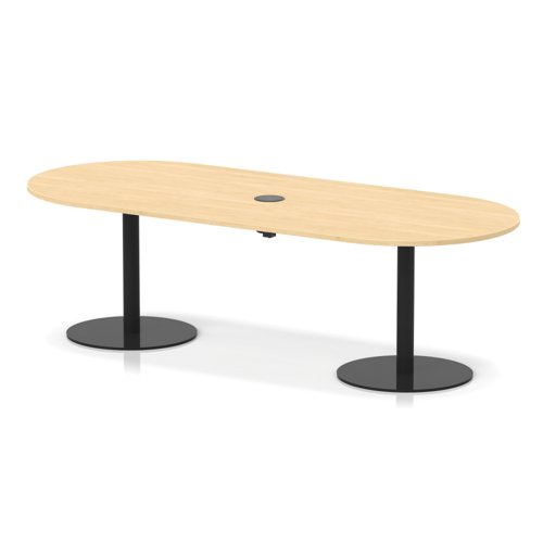 Italia Volta 2400mm Poseur Boardroom Table With Pop-up Power Module Maple Top 720mm High Black Leg Italia Volta 2400mm Poseur Boardroom Table With Pop-up Power Module Maple Top 720mm High Black Leg