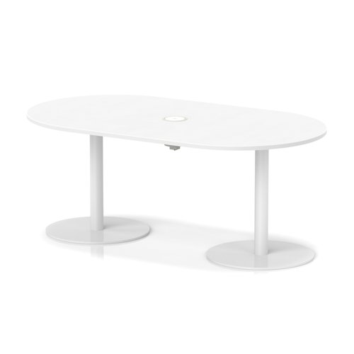 Italia Volta 1800mm Poseur Boardroom Table With Pop-up Power Module White Top 720mm High White Leg Italia Volta 1800mm Poseur Boardroom Table With Pop-up Power Module White Top 720mm High White Leg