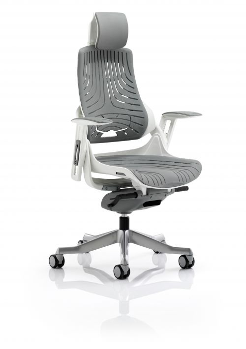 Executive Chairs Zure Elastomer Gel Grey With Arms With Headrest KC0164