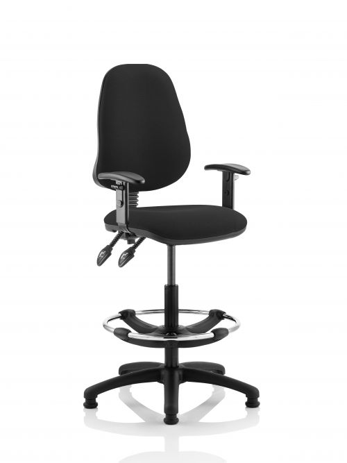 Eclipse Plus II Chair Black Adjustable Arms Hi Rise Kit KC0258