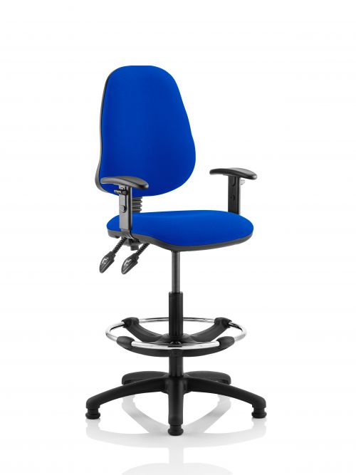 Eclipse Plus II Chair Blue Adjustable Arms Hi Rise Kit KC0259