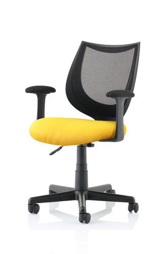 Desk Chairs Camden Black Mesh Chair in Senna Yellow KCUP1523