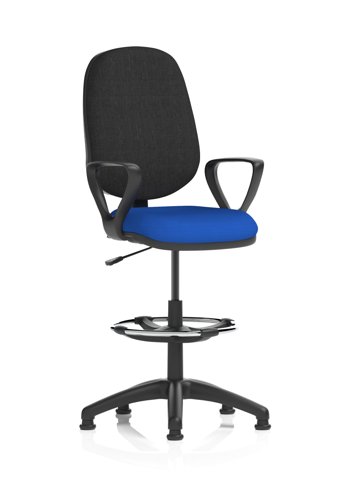 Eclipse Plus I Lever Task Operator Chair With High Rise Draughtsman Kit With Loop Arms Bespoke Colour Seat Stevia Blue Eclipse Plus I Lever Task Operator Chair With High Rise Draughtsman Kit With Loop Arms Bespoke Colour Seat Stevia Blue
