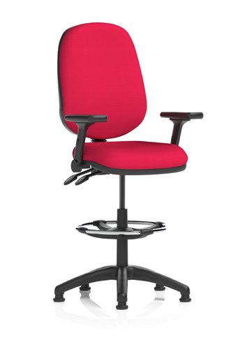 Eclipse Plus II Lever Task Operator Chair High Rise Draughtsman Kit Height Adjustable And Folding Arms Bespoke Colour Back And Seat Bergamot Cherry
