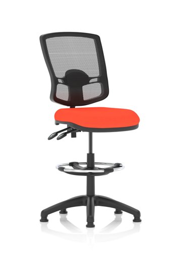 Eclipse Plus II Lever Task Operator Chair Deluxe Mesh Back With High Rise Draughtsman Kit Bespoke Colour Seat Tabasco Orange Eclipse Plus II Lever Task Operator Chair Deluxe Mesh Back With High Rise Draughtsman Kit Bespoke Colour Seat Tabasco Orange