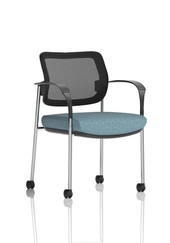 Brunswick Deluxe With Arms Chrome Frame With Castors Mesh Back Bespoke Colour Seat Rivet Quench Brunswick Deluxe With Arms Chrome Frame With Castors Mesh Back Bespoke Colour Seat Rivet Quench