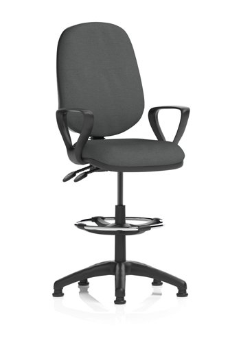 Eclipse Plus II Lever Task Operator Chair With High Rise Draughtsman Kit With Loop Arms Bespoke Colour Back And Seat Quest Mussel Eclipse Plus II Lever Task Operator Chair With High Rise Draughtsman Kit With Loop Arms Bespoke Colour Back And Seat Quest Mussel
