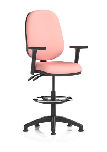 Eclipse Plus II Lever Task Operator Chair With High Rise Draughtsman Kit With Height Adjustable Arms Bespoke Colour Back And Seat Quest Shrimp Eclipse Plus II Lever Task Operator Chair With High Rise Draughtsman Kit With Height Adjustable Arms Bespoke Colour Back And Seat Quest Shrimp