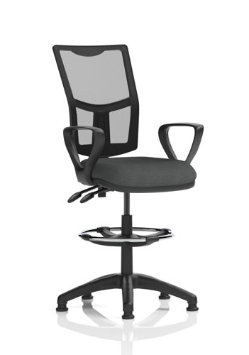 Eclipse Plus II Lever Task Operator Chair Mesh Back With High Rise Draughtsman Kit With Loop Arms Bespoke Colour Seat Quest Mussel Eclipse Plus II Lever Task Operator Chair Mesh Back With High Rise Draughtsman Kit With Loop Arms Bespoke Colour Seat Quest Mussel