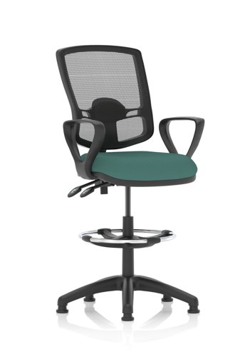Eclipse Plus II Lever Task Operator Chair Deluxe Mesh Back With High Rise Draughtsman Kit With Loop Arms Bespoke Colour Seat Quest Kelp Eclipse Plus II Lever Task Operator Chair Deluxe Mesh Back With High Rise Draughtsman Kit With Loop Arms Bespoke Colour Seat Quest Kelp
