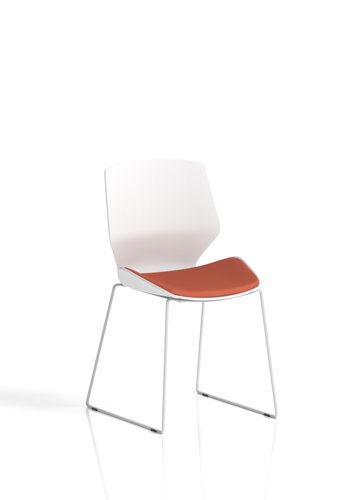 Florence Sled White Frame Visitor Chair Bespoke Colour Quest Crab Florence Sled White Frame Visitor Chair Bespoke Colour Quest Crab