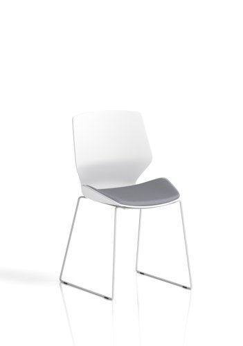 Florence Sled White Frame Visitor Chair Bespoke Colour Quest Shell Florence Sled White Frame Visitor Chair Bespoke Colour Quest Shell