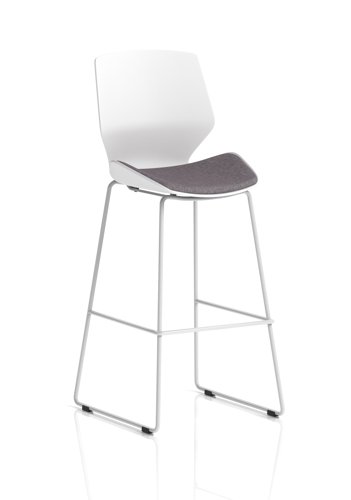 Florence White Frame High Stool Bespoke Colour Seat Rivet Fuse Florence White Frame High Stool Bespoke Colour Seat Rivet Fuse