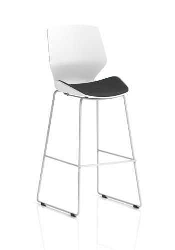 Florence White Frame High Stool Bespoke Colour Seat Quest Mussel Florence White Frame High Stool Bespoke Colour Seat Quest Mussel