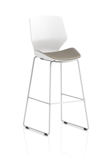 Florence White Frame High Stool Bespoke Colour Seat Quest Salt Florence White Frame High Stool Bespoke Colour Seat Quest Salt