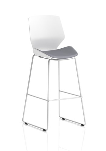 Florence White Frame High Stool Bespoke Colour Seat Quest Shell Florence White Frame High Stool Bespoke Colour Seat Quest Shell