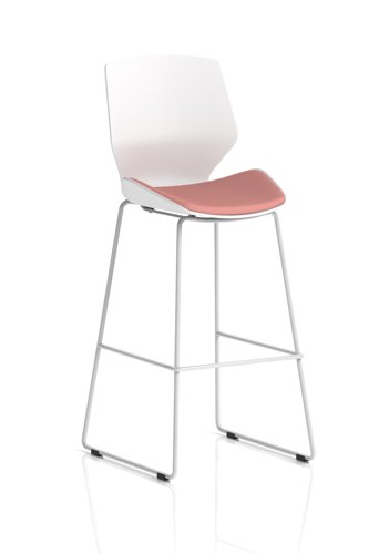 Florence White Frame High Stool Bespoke Colour Seat Quest Shrimp Florence White Frame High Stool Bespoke Colour Seat Quest Shrimp