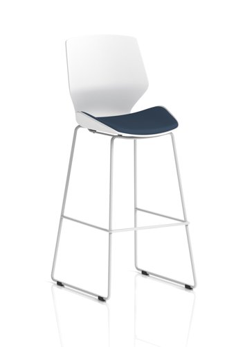 Florence White Frame High Stool Bespoke Colour Seat Quest Whelk Florence White Frame High Stool Bespoke Colour Seat Quest Whelk