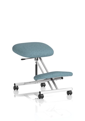 Kneeling Stool Silver Frame Bespoke Colour Rivet Quench Kneeling Stool Silver Frame Bespoke Colour Rivet Quench