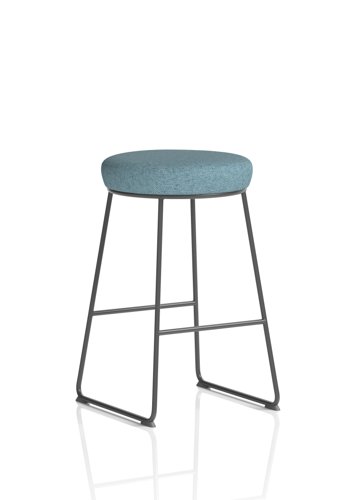 Turin Stool Black Frame Bespoke Colour Rivet Quench Seat Pad Turin Stool Black Frame Bespoke Colour Rivet Quench Seat Pad