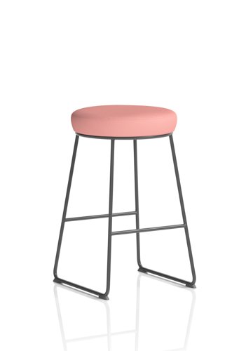 Turin Stool Black Frame Bespoke Colour Quest Shrimp Seat Pad Turin Stool Black Frame Bespoke Colour Quest Shrimp Seat Pad