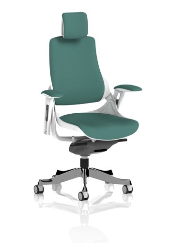Zure White Shell With Headrest Bespoke Colour Back And Seat Quest Kelp Zure White Shell With Headrest Bespoke Colour Back And Seat Quest Kelp