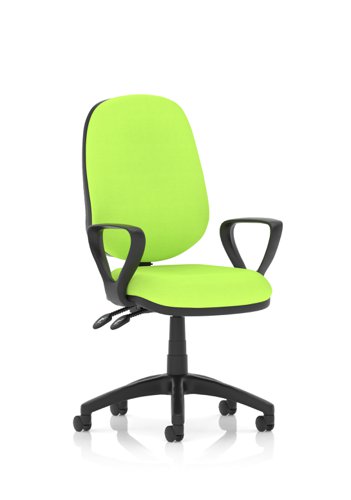 Luna II Lever Task Operator Chair With Loop Arms Bespoke Colour Back And Seat Myrrh Green Luna II Lever Task Operator Chair With Loop Arms Bespoke Colour Back And Seat Myrrh Green