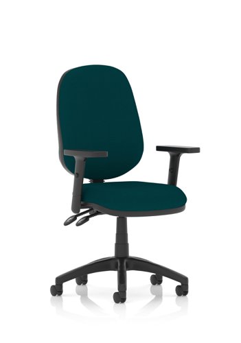 Luna II Lever Task Operator Chair With Height Adjustable Arms Bespoke Colour Back And Seat Maringa Teal Luna II Lever Task Operator Chair With Height Adjustable Arms Bespoke Colour Back And Seat Maringa Teal