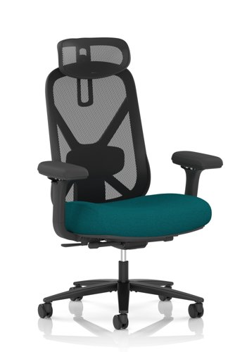 Conrow Heavy Duty Task Operator Chair With Headrest Bespoke Colour Seat Maringa Teal