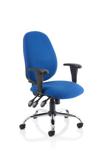 Desk Chairs Lisbon Chair Blue Fabric With Arms OP000074