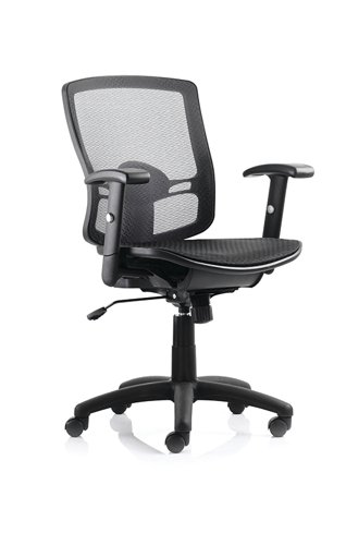 Desk Chairs Palma Chair Black Mesh Back Black With Arms OP000104